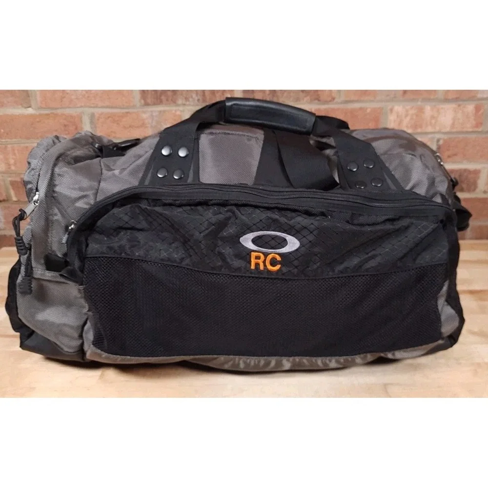 Oakley Icon 2.0 Software Gray Black Nylon Large Duffle Bag Y2K